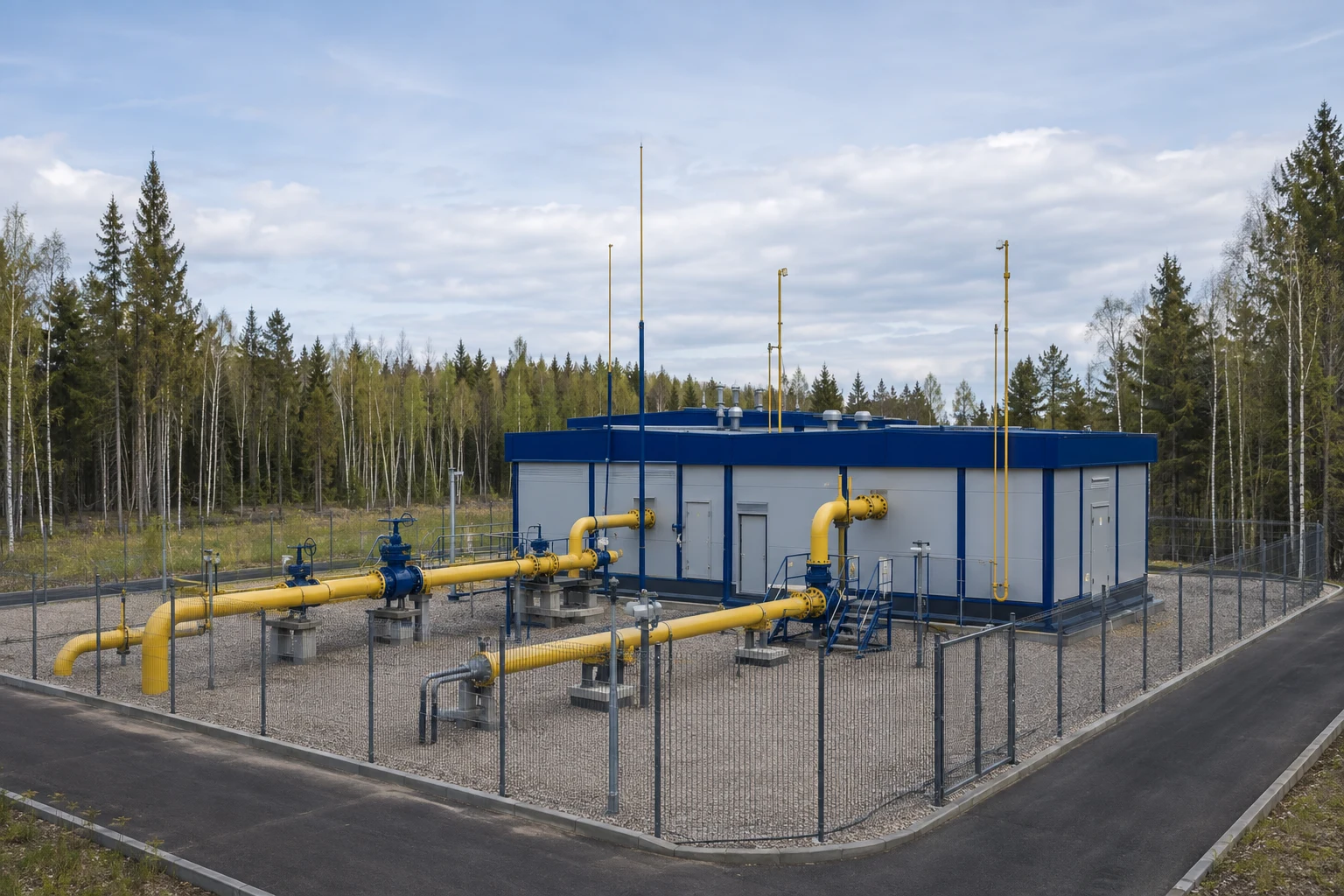 Иллюстрация газорегуляторного пункта с наружными газопроводами